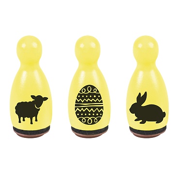 Набор штампов Brunnen Heyda Kегли, (овечка, яйцо и кролик) Желтый - 2